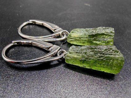 Náušnice Vltavín / stříbrné