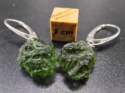 Náušnice Vltavín / stříbrné