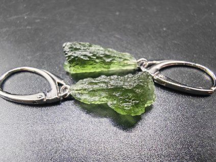 Náušnice Vltavín / stříbrné