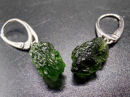 Náušnice Vltavín / stříbrné