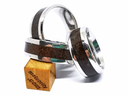 Prsten meteorit / hrubý / ocel