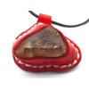 Amulet Libyjské sklo / kůže #04