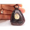 Amulet Libyjské sklo / kůže #06
