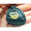 Amulet Libyjské sklo / kůže #08