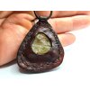 Amulet Libyjské sklo / kůže #09