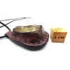 Amulet Libyjské sklo / kůže #09