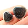 Náušnice srdce s kamenným meteoritem