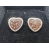 Náušnice srdce s kamenným meteoritem