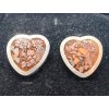 Náušnice srdce s kamenným meteoritem