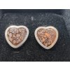 Náušnice srdce s kamenným meteoritem