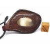 Amulet Libyjské sklo / kůže #02