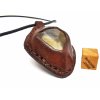 Amulet Libyjské sklo / kůže #02