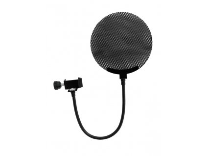 Mikrofonní pop filtr, kovový, černý