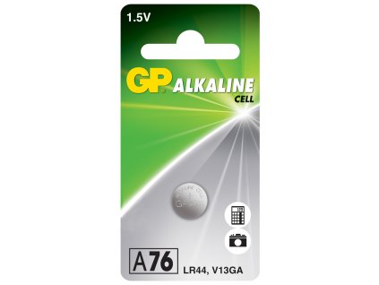 GP baterie LR44 (A76) 1.5V alkalická, 125mAh