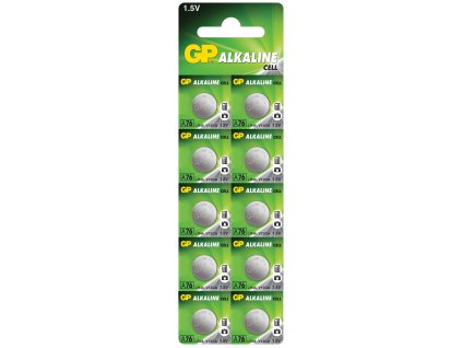 GP baterie LR44 (A76) 1.5V alkalická, 10 kusů, 125mAh