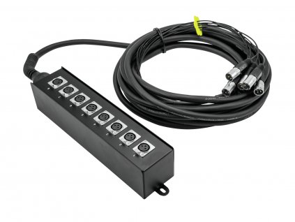 Omnitronic MUS-810, multicore kabel se stageboxem, 8IN XLR, 10 m