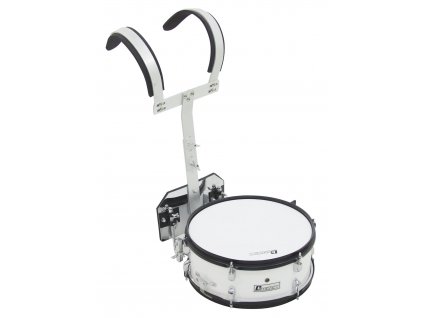 Dimavery MS-200, pochodový snare 14" x 5,5" s postrojem, bílý