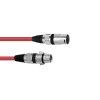 Kabel mikrofonní XLR-XLR 3pin, délka 3m, červený