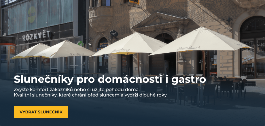 Slunečníky pro domácnost i gastro podniky