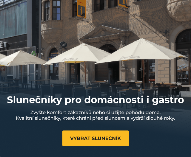 Slunečníky pro domácnost i gastro podniky