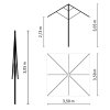Parasol nakresy rozmery transparent fin 3,5 3,5m
