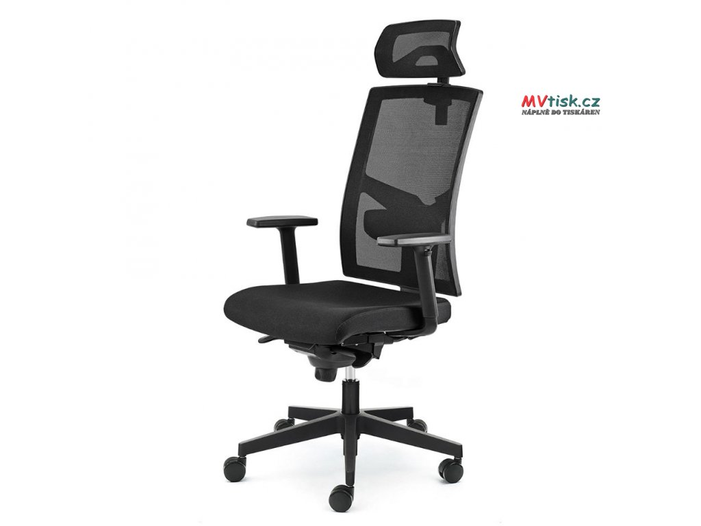 Kancelářská židle s posuvem sedáku ALBA Game ŠÉF VIP 3D PDH nosnost 160 kg, záruka 5 let černá