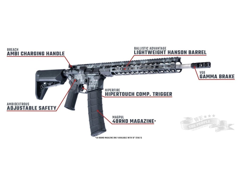 Puška sam. Stag Arms, Mod: STAG 15 Select Rifle "We The People", Ráže: .223 Rem, hl: 16"