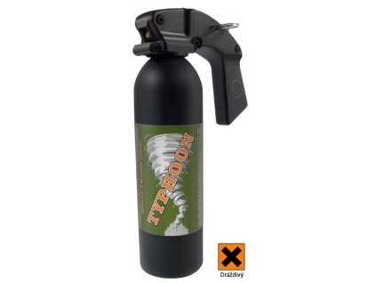 ESP davový pepřový sprej TYPHOON 400 ml (paprsek - 6 m) - Černá