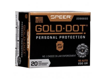 Náboj kulový Speer, Personal Protection, .45ACP, 230GR, GoldDot HP, krátká hlaveň