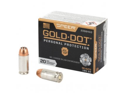 Náboj kulový Speer, Personal Protection, .45 ACP, 185GR, Gold Dot