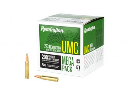 Náboj kulový Remington, UMC, .223 Rem, 55GR, FMJ, Mega Pack, 200ks v balení