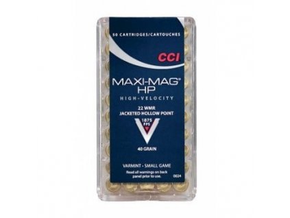 Náboj kulový CCI, Varmint - MAXI-MAG HP, .22 WMR, 40GR, JHP