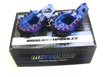 Stupačky Supermoto KTM/Husqvarna SM-R/FS-450/EXC-F/EXC/SX-F 2023-2025 Forza Modré  MX711Pegs  SM/Supermoto stupačky