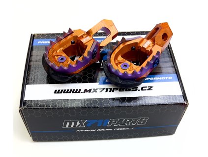 Stupačky Supermoto KTM/Husqvarna SM-R/FS-450/EXC-F/EXC/SX-F 2023-2025 Forza Oranžové  MX711Pegs  SM/Supermoto stupačky