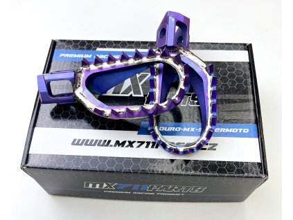 Titanové stupačky pro KTM SX-F 125-450, EXC-F 2024-2025, Husqvarna FC/FE 125-450, GasGas MC/EC 2024-2025 – MX711pegs FORZA EXTREME GRIP eloxované
