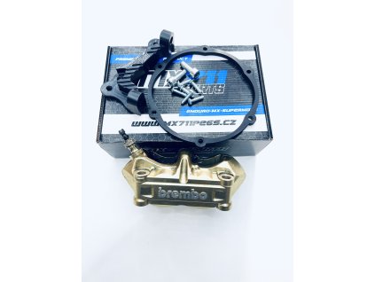 Radial Brake Adapter & 4-Piston Brembo Caliper Kit (100 mm) – Black – 320 mm Disc – KTM / Husqvarna / GASGAS