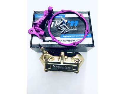Radial Brake Adapter & 4-Piston Brembo Caliper Kit (100 mm) – Purple – 320 mm Disc – KTM / Husqvarna / GASGAS