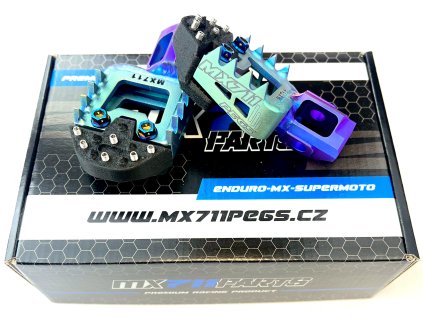 Titanium footpegs SM KTM/Husqvarna SX-F/SM-R/FS 450 (2023–2025) and EXC-F/EXC (2024–2025) – MX711PEGS STORM SUPERMOTO