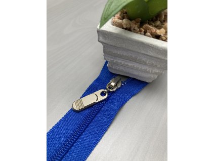Zip dělitelný spirálový 75cm MODRÝ