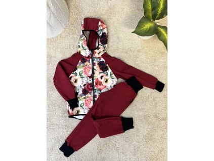 Set ze zimního softshellu RŮŽE S BORDO vel. 98/104