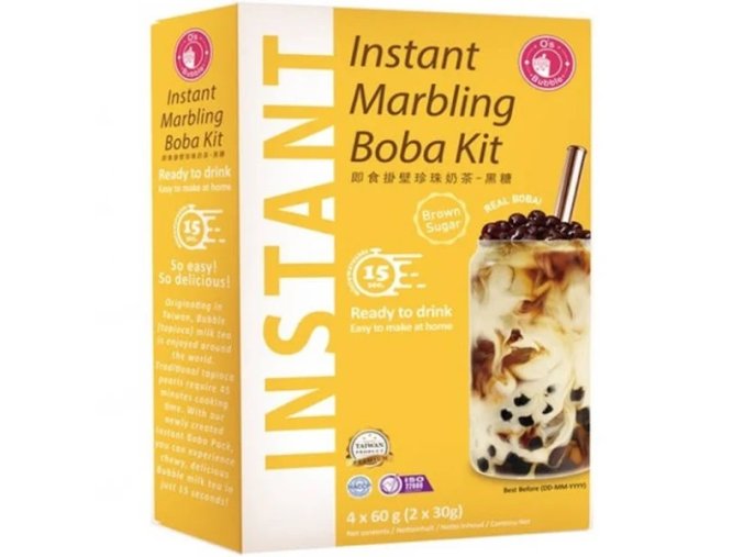 Os Bubble Instant Marbling Boba Kit Brown Sugar 4x60g