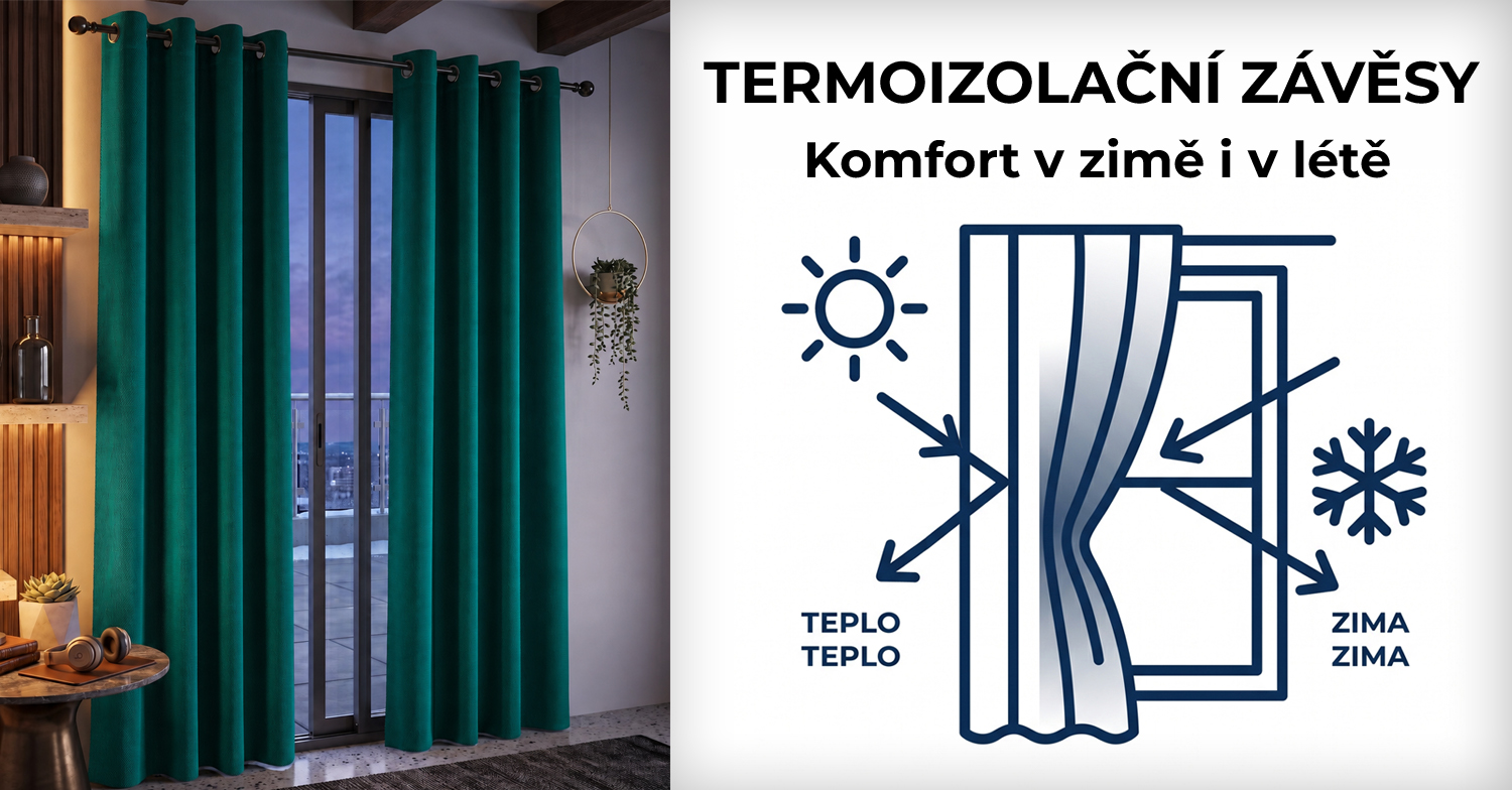 Termoizolační závěsy: Jak fungují a proč je využijete v zimě i v létě