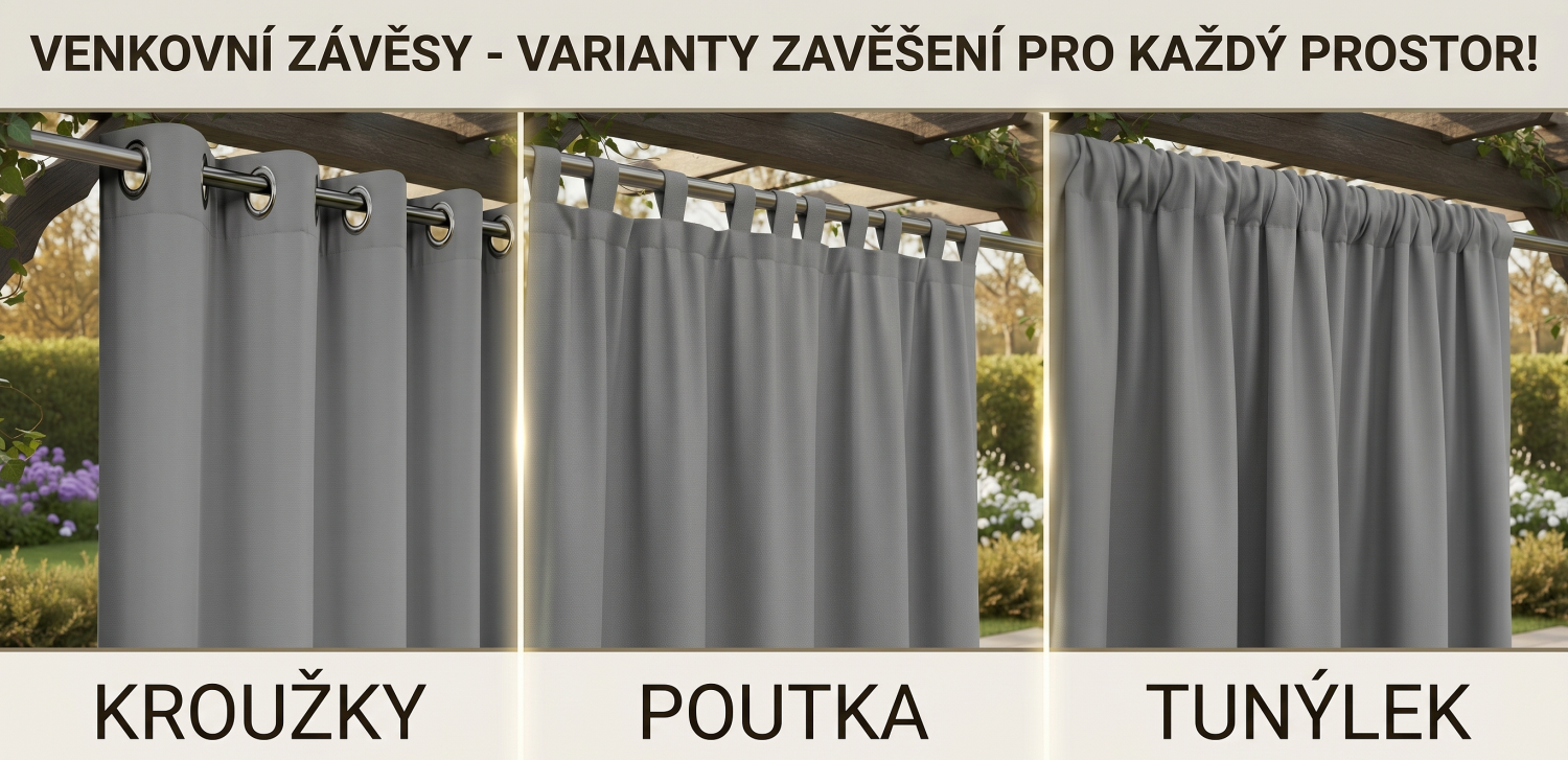 Venkovní závěsy začínají u správného uchycení