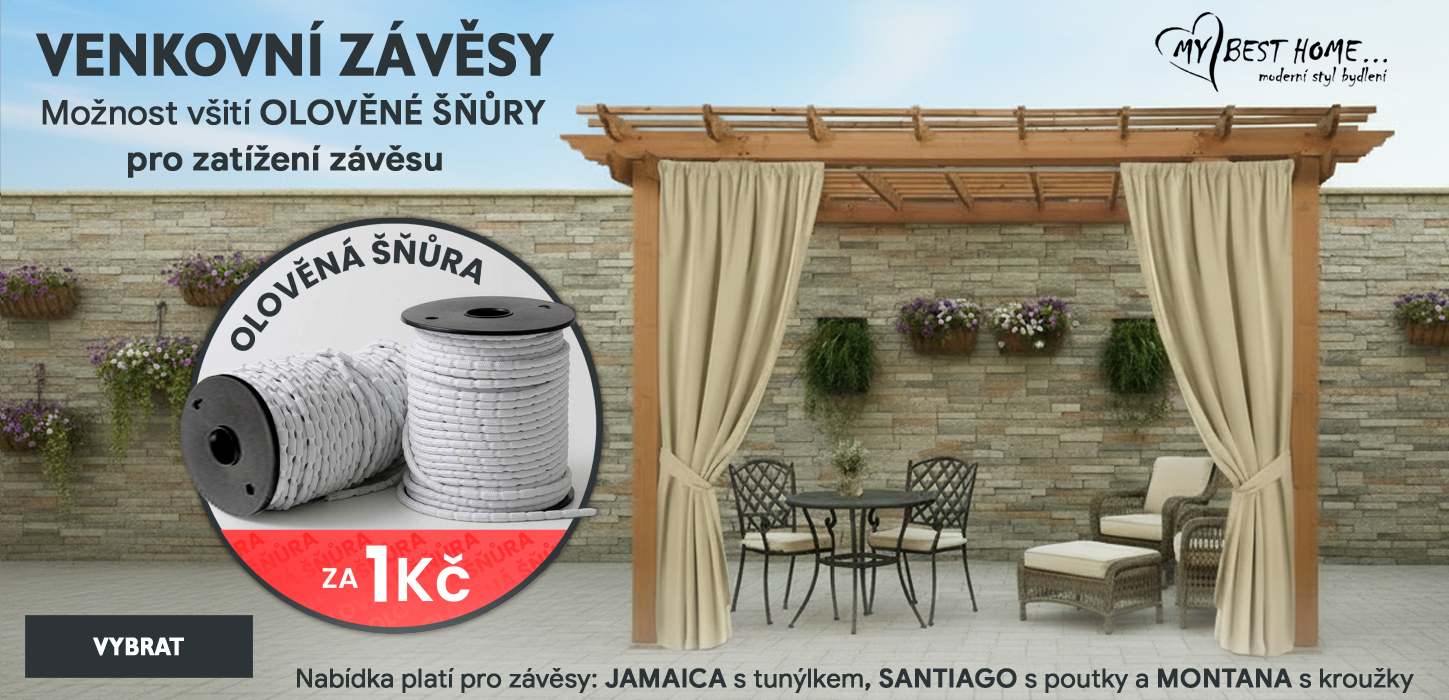Venkovní závěsy + olovo za 1 Kč