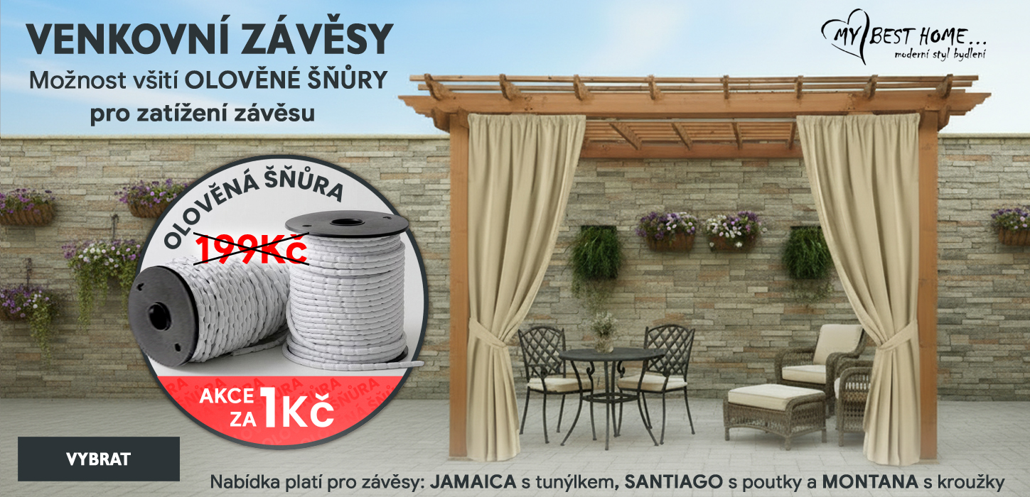 Venkovní závěsy + olovo za 1 Kč