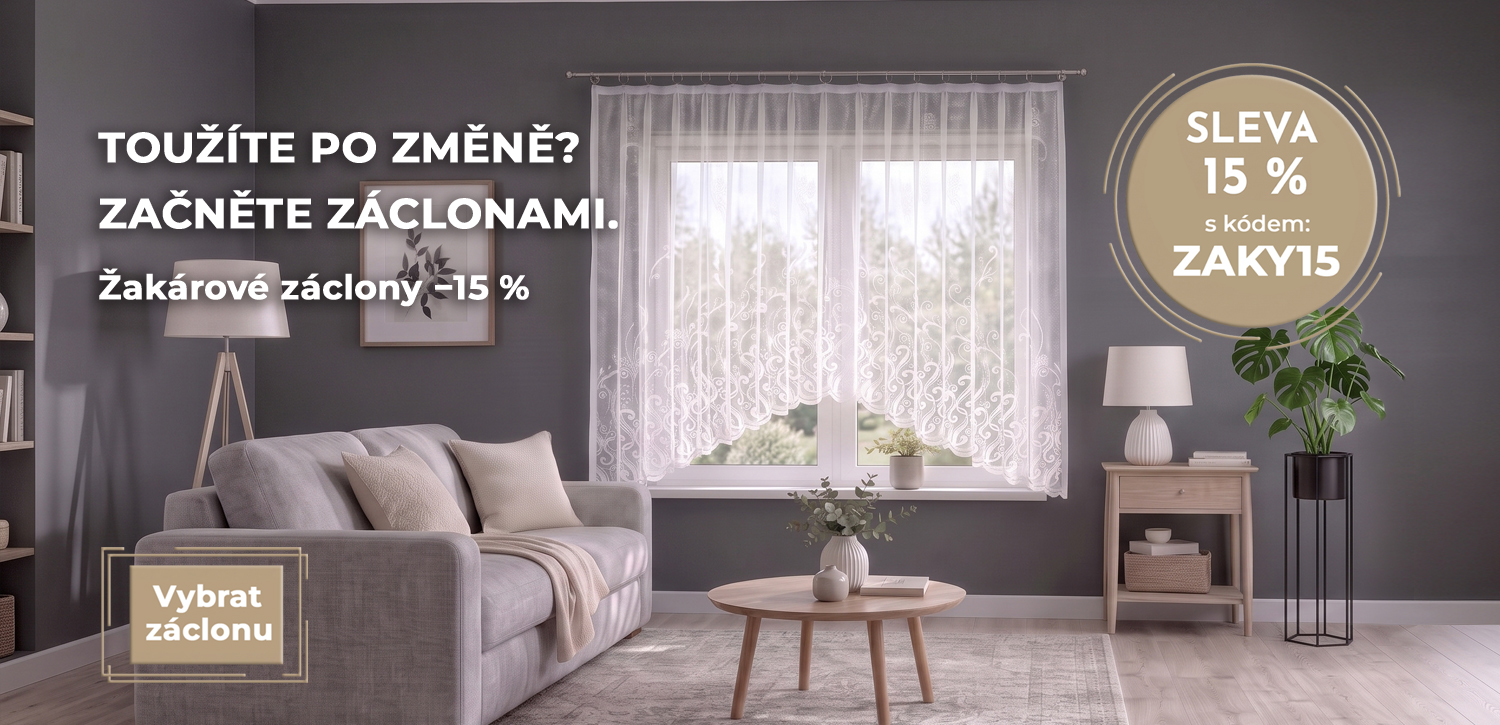 Žakárové záclony sleva 15%
