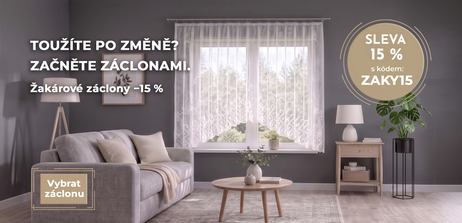 Žakárové záclony sleva 15%