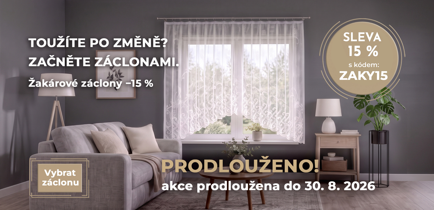 Žakárové záclony sleva 15%