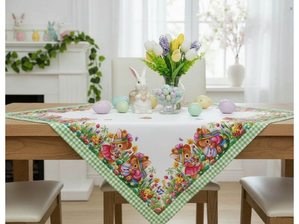 Velikonoční vzorovaný ubrus na stůl EASTER COLORS 85x85 cm Mybesthome