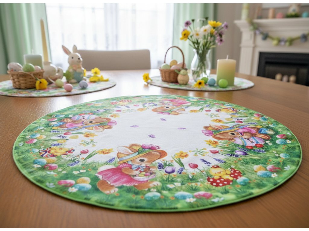 Velikonoční dekorační ozdobný ubrousek EASTER COLOR Ø 50 cm Mybesthome